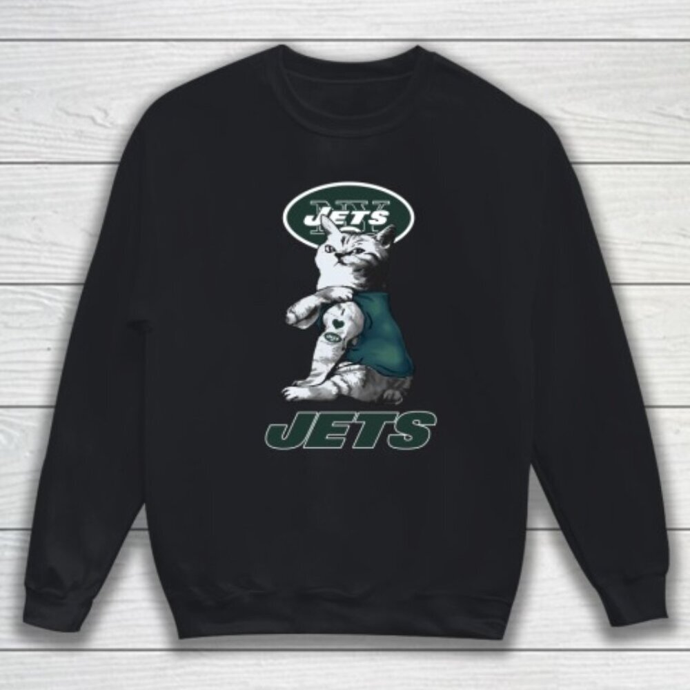 NFL Football My Cat Loves New York Jets Sweatshirt Fan Gift Unisex Apparel 91